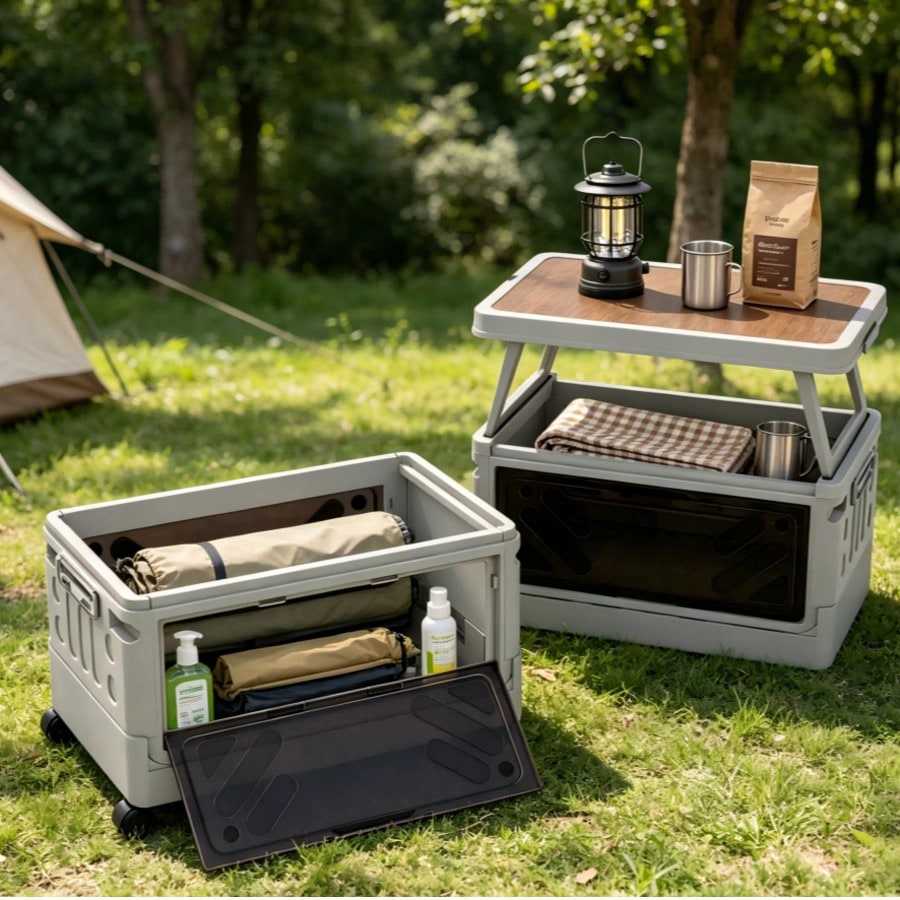 Outdoor Camping Table With Storage - Многофункциональный ящик для хранения для кемпинга