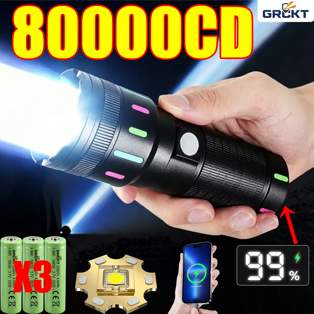 Battery Outdoor Camping - 80000CD Самый мощный светодиодный фонарь, тактический