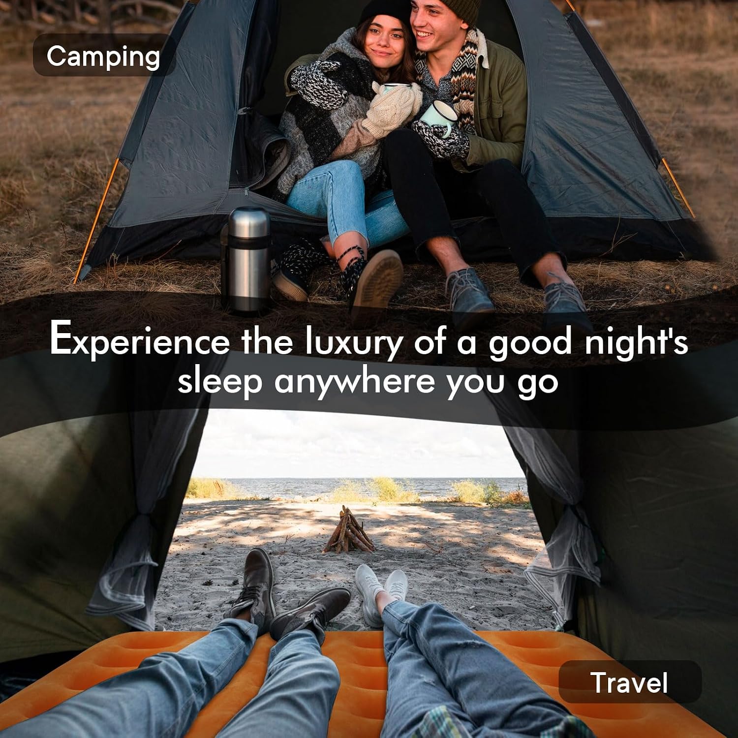 Двухместный надувной матрас со – обзор и цена Outdoor Inflatable Camping Tent With Air Pump