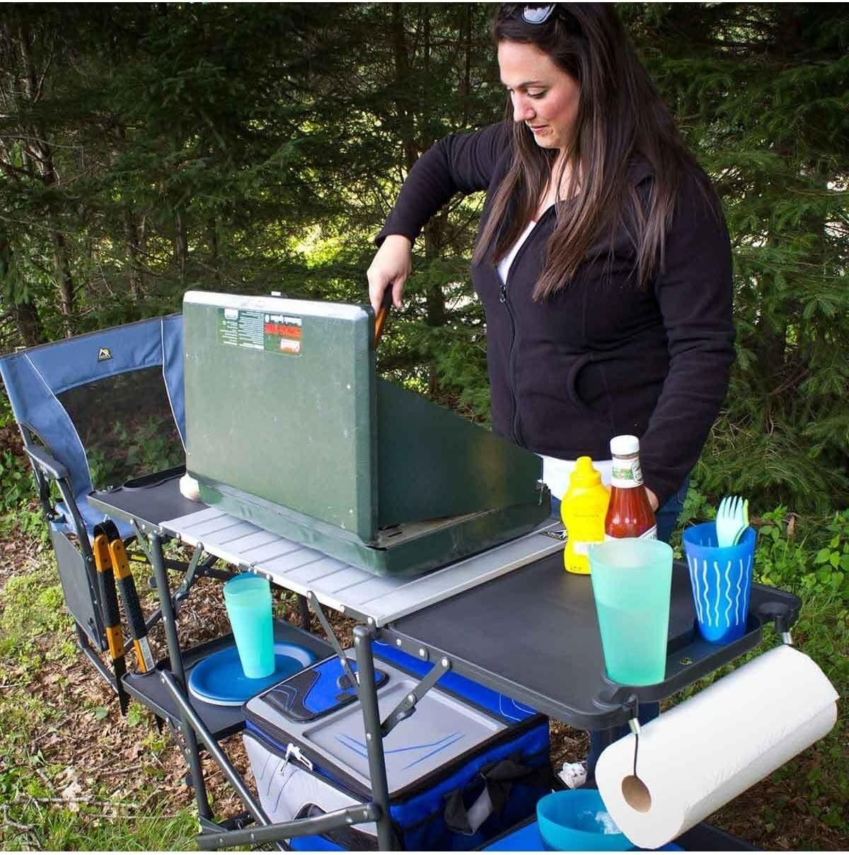 Складной портативный кухонный  – обзор и цена Outdoor Camping Cooking Table