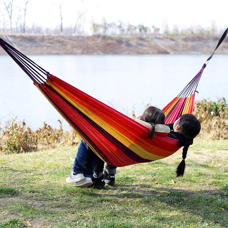 Холщовый гамак без деревянных  – обзор и цена Camping Hammock