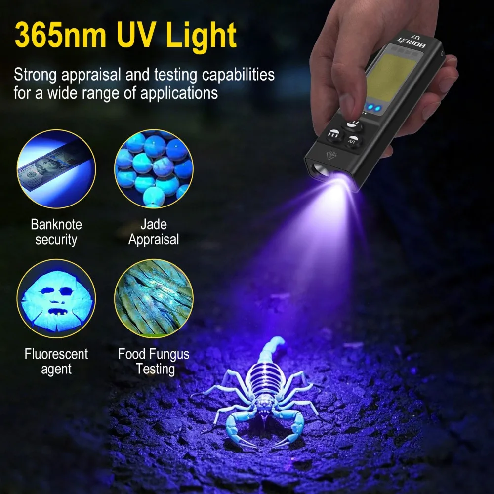 BORUiT U7 УФ-светодиодный фона – обзор и цена Battery Outdoor Camping