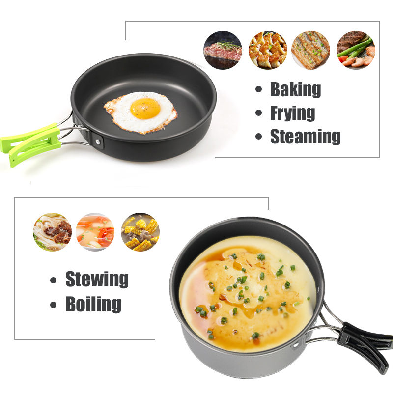 WESTTUNE набор посуды для кемп – обзор и цена Outdoor Camping Cooking Set