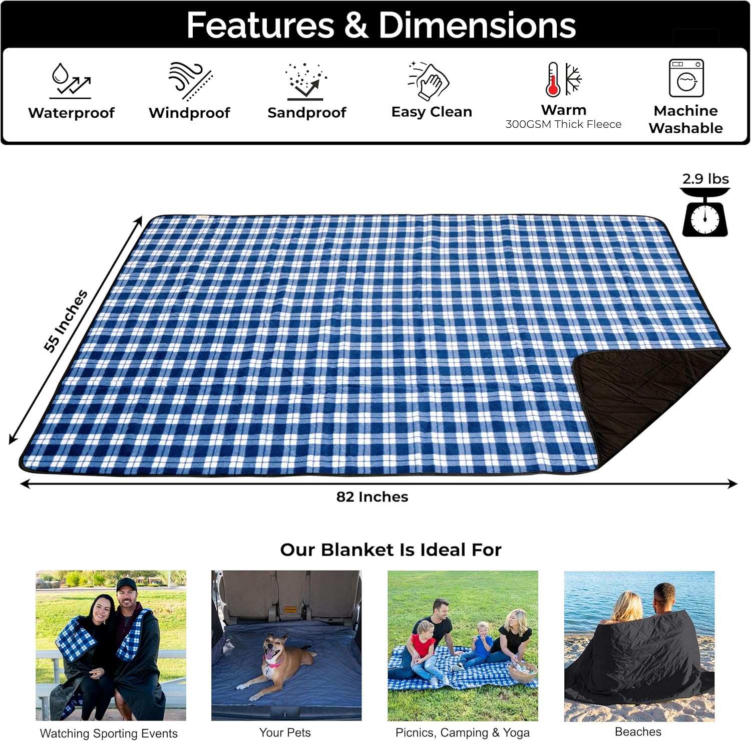 Большое водонепроницаемое улич – обзор и цена Outdoor Camping Blanket