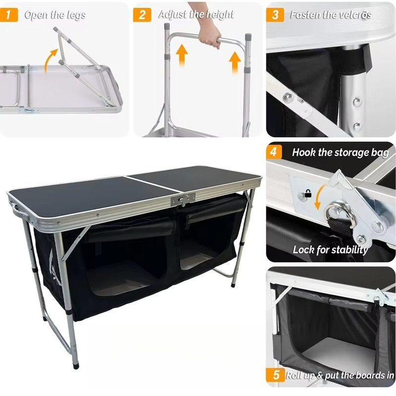 Портативный складной кемпингов – обзор и цена Outdoor Camping Table With Storage