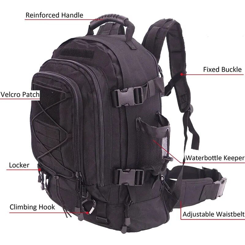 Большой Вместительный тактичес – обзор и цена Lightweight Backpack 65L