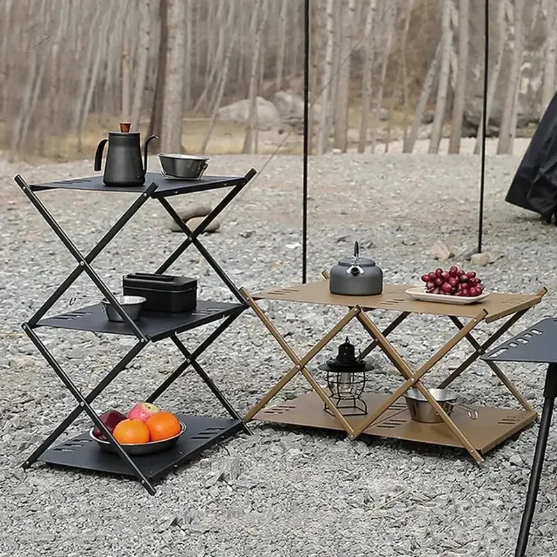 Уличный складной стол-стеллаж  – обзор и цена Outdoor Camping Table With Storage