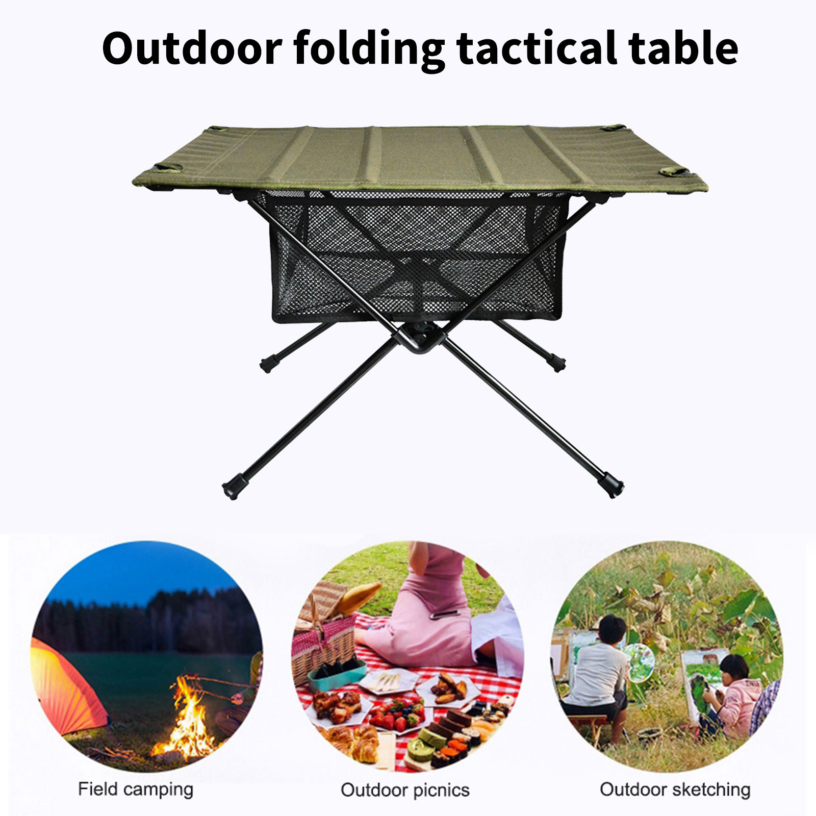 Складная сетчатая сумка для хр – обзор и цена Outdoor Camping Table With Storage