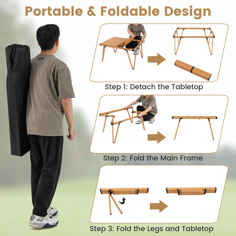 Складной стол для пикника 93 x – обзор и цена Outdoor Camping Table With Storage